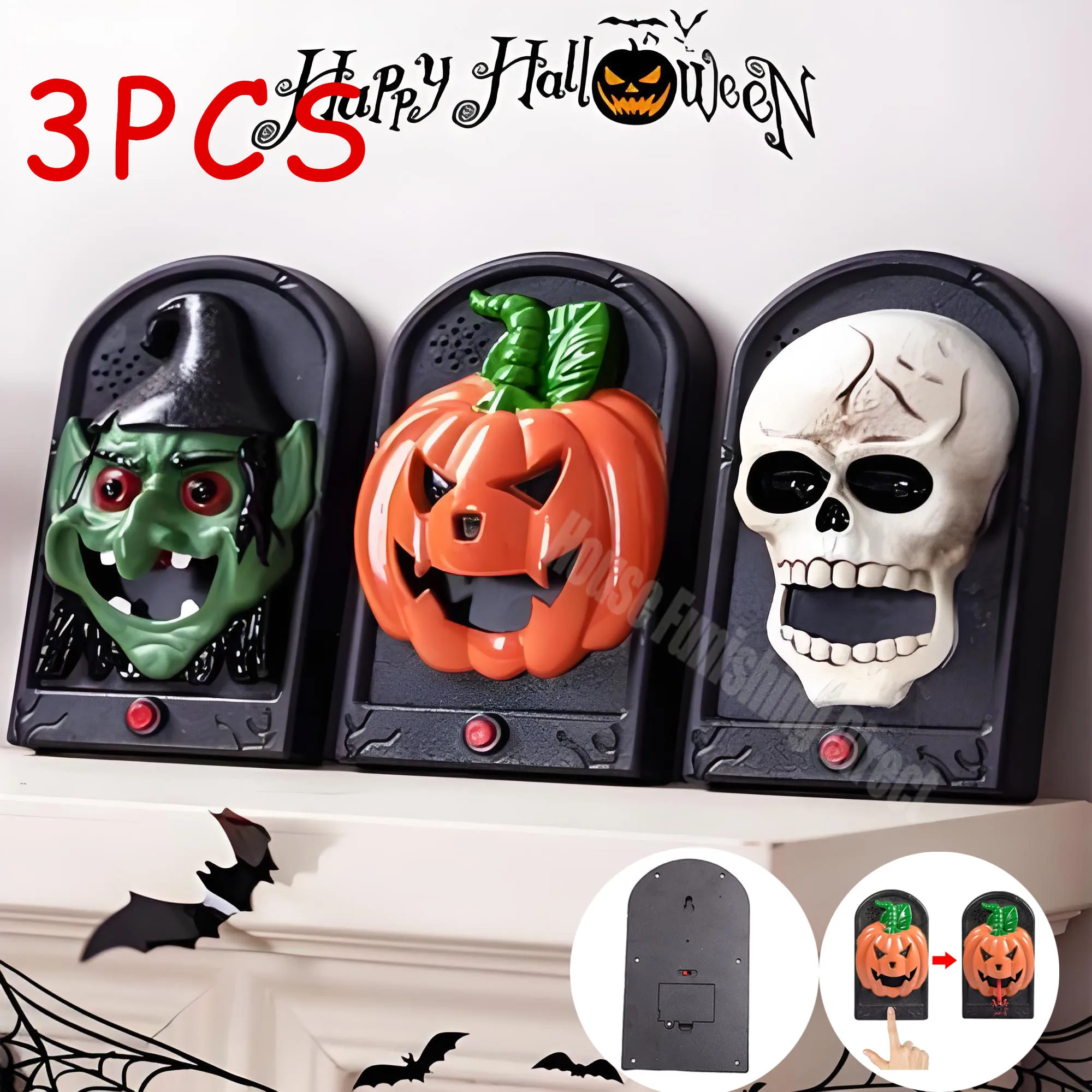 Musical Instrument Gong - Halloween Haunted Doorbell Animated Eyeball Halloween