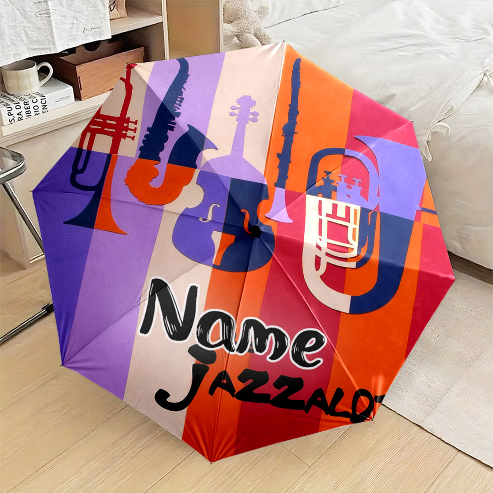 Musical Instrument And Name - Custom Name Umbrella, 