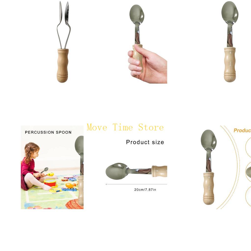 Musical Instrument Clapper - 92ME Handle Music Spoon Instrument Folk