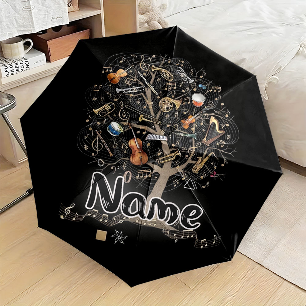 Musical Instrument And Name - Custom Name Umbrella, 
