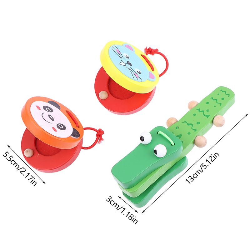 1Pc Kids Cartoon Wooden Crocod - Musical Instrument Clapper recension och pris