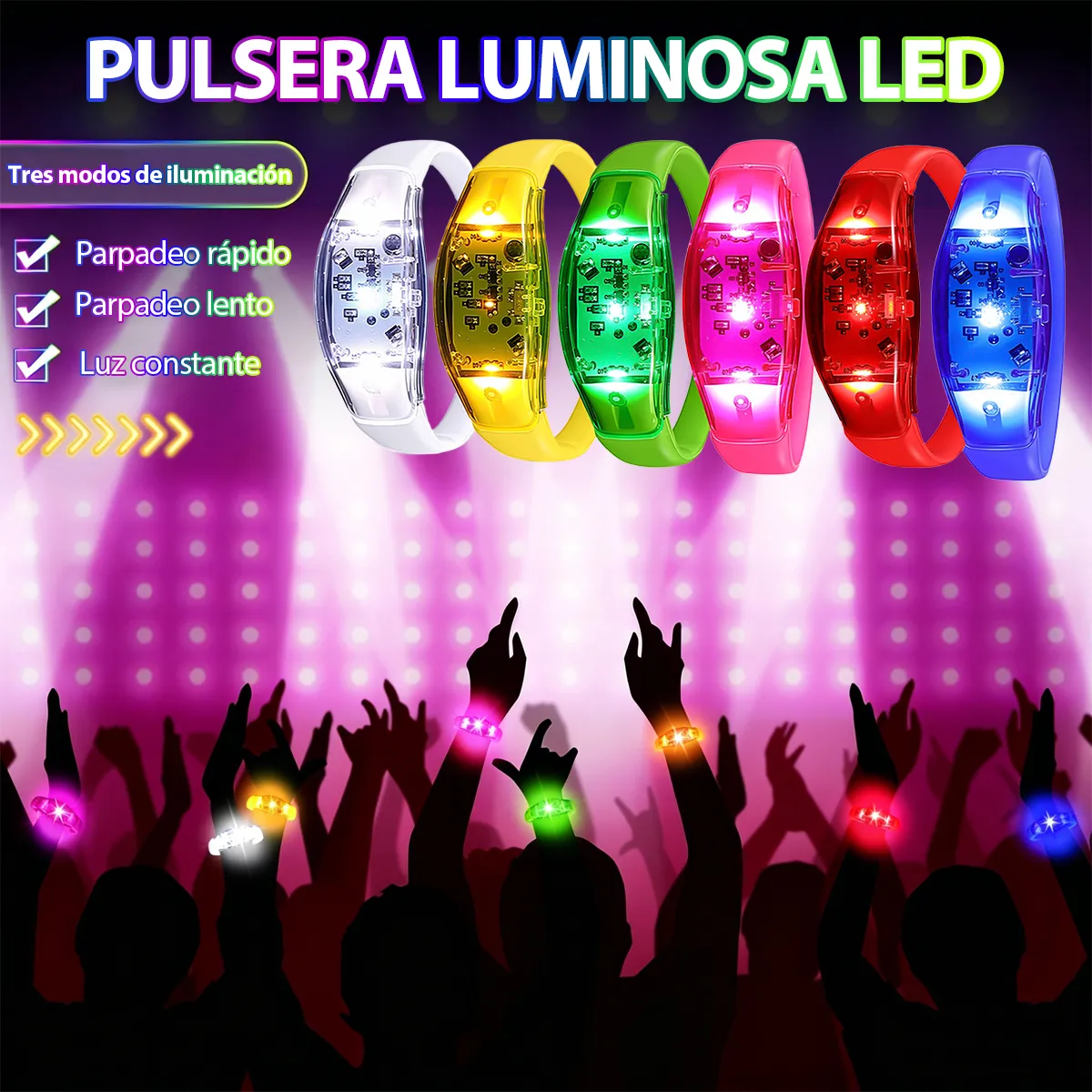 6PCS LED Bracelets Sound Activ - Musical Instrument Gong recension och pris