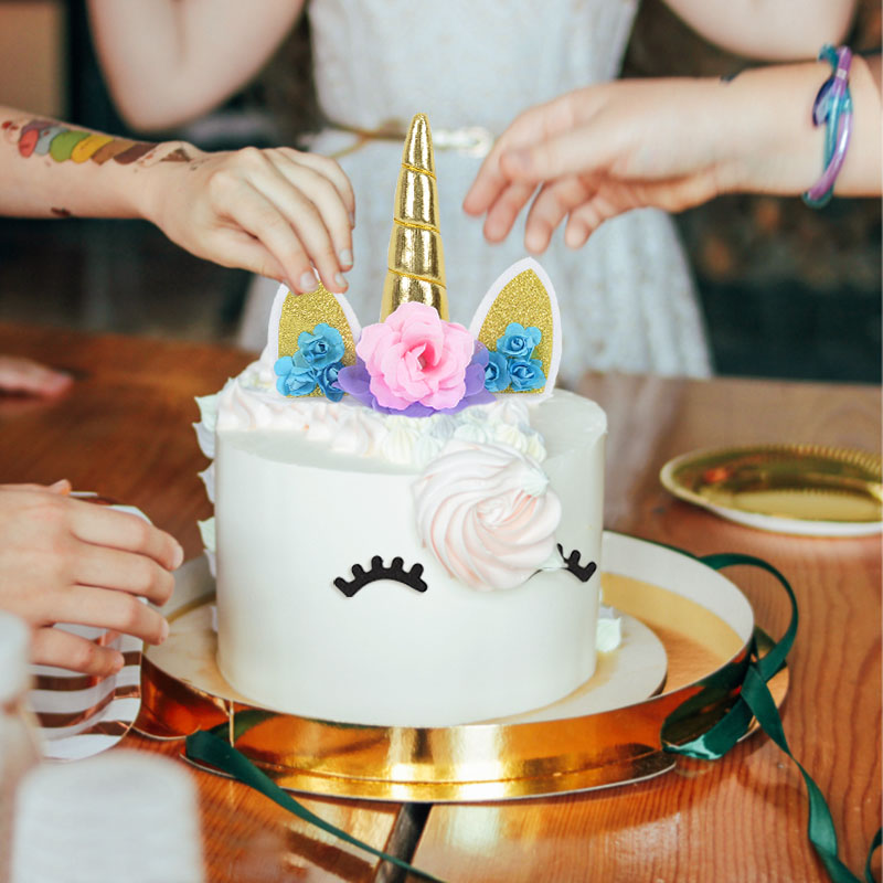 Rainbow Unicorn Cake Topper Ey - Musical Instrument Gong recension och pris