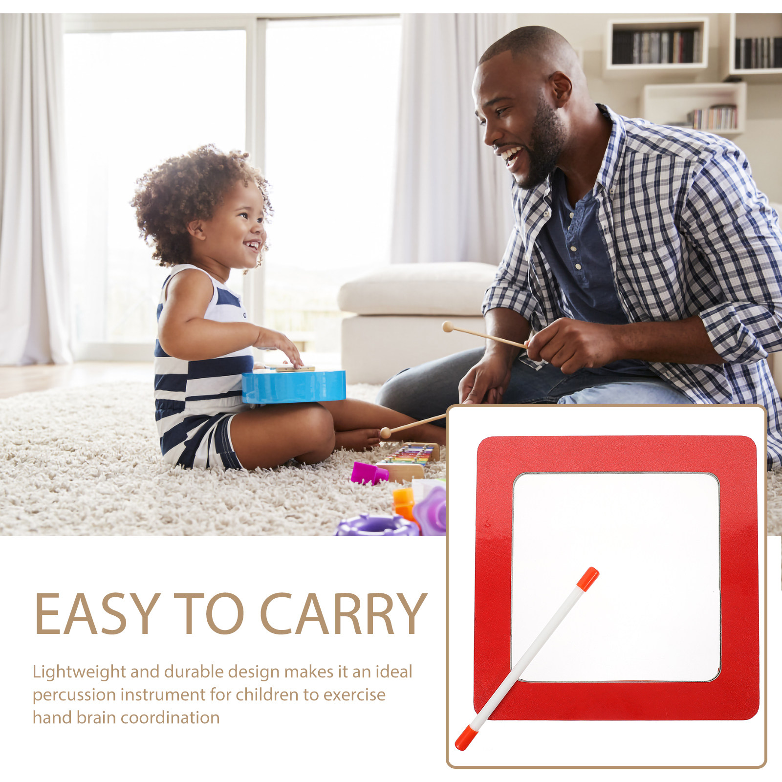 1Set Square Drum Kids Portable - Musical Instrument Kids recension och pris