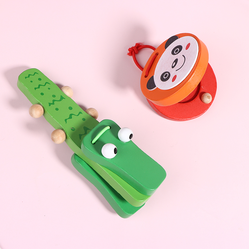 1Pc Kids Cartoon Wooden Crocod - Musical Instrument Clapper recension och pris