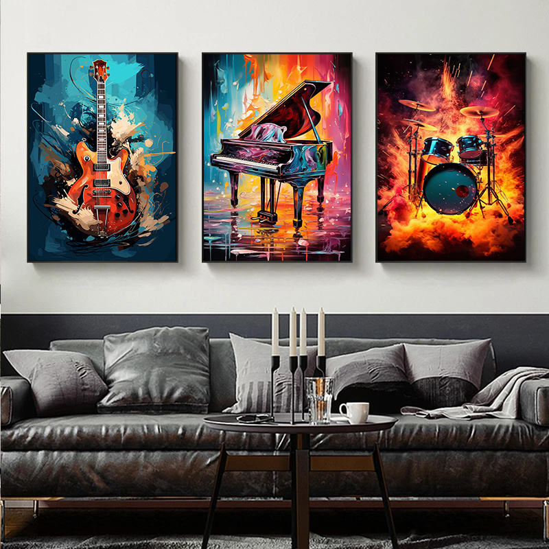 Frameless Abstract Colorful Ar - Musical Instrument Image recension och pris