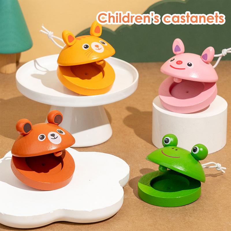 Kids Cartoon Wooden Castanets  - Musical Instrument Clapper recension och pris