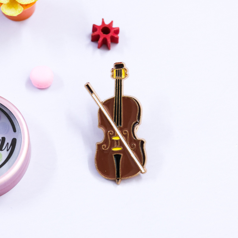 Cartoon Violin Enamel Pin Badg - Musical Instrument Symbols recension och pris
