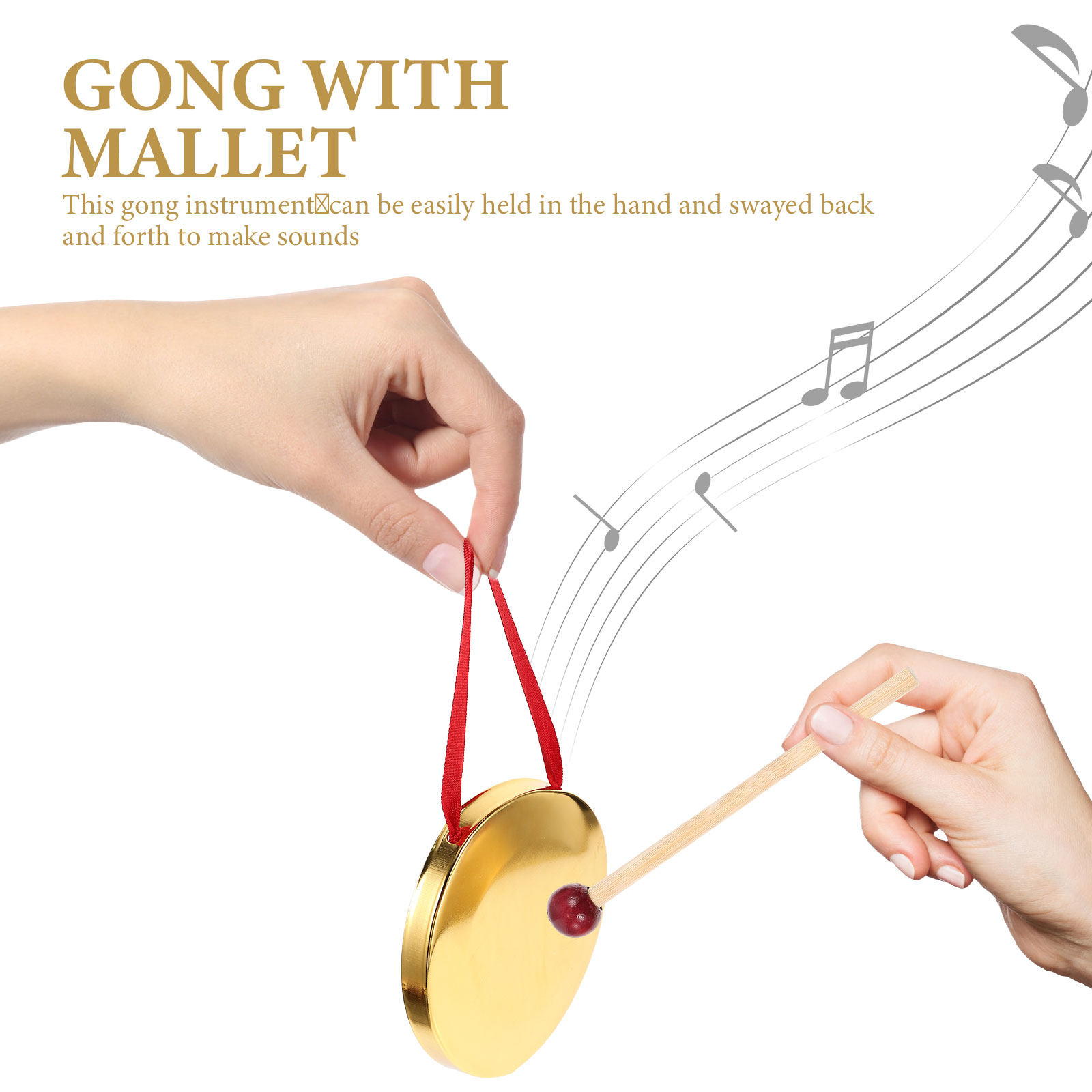 1Set Hand Held Gong Metal Smal - Musical Instrument Gong recension och pris